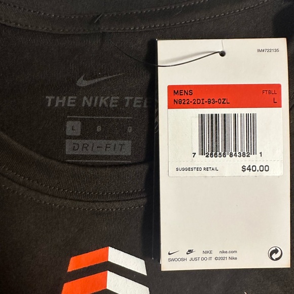 Cleveland Brown Nike NFL on field apparel dry fit T-shirt new with tags - Picture 2 of 4